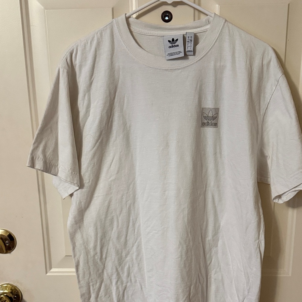 Adidas White Short Sleeve Tee with Logo